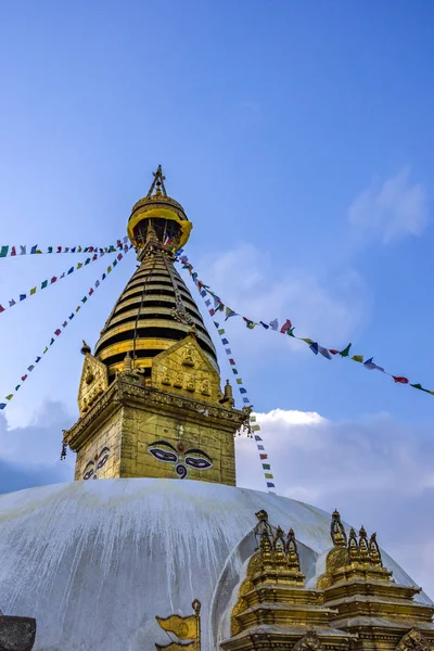 Vue Rapprochée Swayambhunath Stupa Monkey Temple Katmandou Népal — Photo