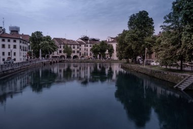 Landscape view of the river Sila flowing through the city.