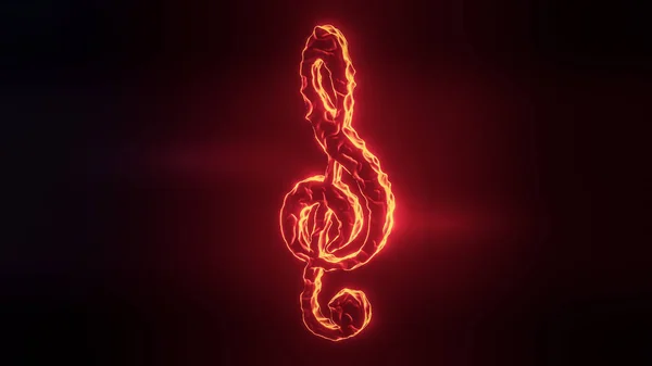 Siyah arka planda kırmızı keman tuşuna yakın dur. Isı ve ateşle eridi. Müzik teması. 3B görüntüleme.