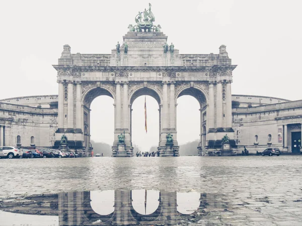 Bruxelles Belgien December Parc Cinquantenaire Molnigt Väder Den December Bruxelles — Stockfoto