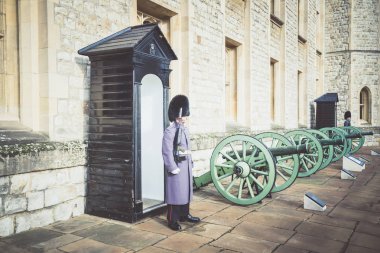 Londra, İngiltere - 17 Şubat, 2017: Tower of London's Merkezi Londra'da Thames nehrinin kuzey kıyısında yer alan tarihi kale.