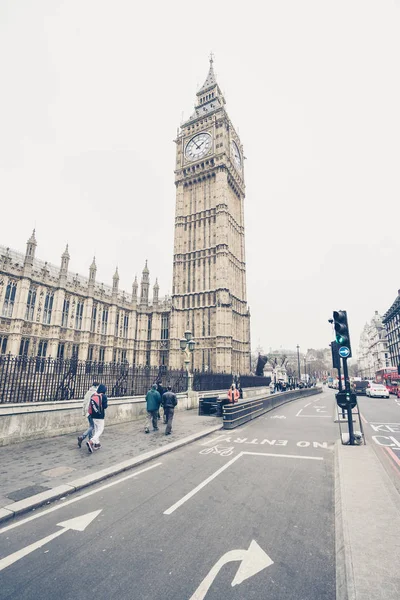 London Egyesült Királyság 2017 Február Elizabeth Torony Ház Óra Ismert — Stock Fotó