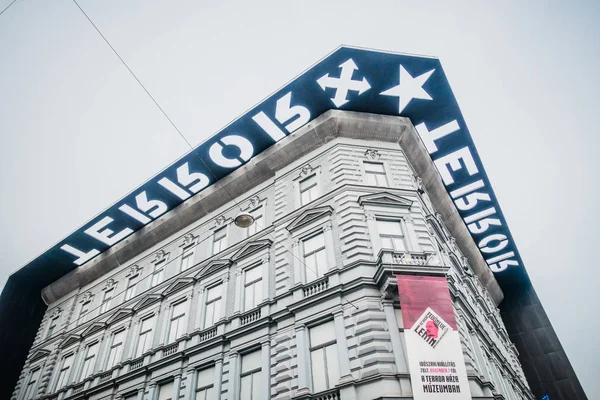 Budapest Ungern December 2017 Huset Terror Museum Från Andrassy Vägen — Stockfoto