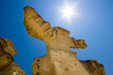 Bolnuevo sahilindeki kumtaşında erozyon, Misarron, Murcia, İspanya