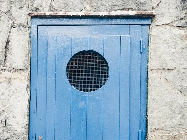 Grunge Vieja Puerta Madera Azul —  Fotos de Stock