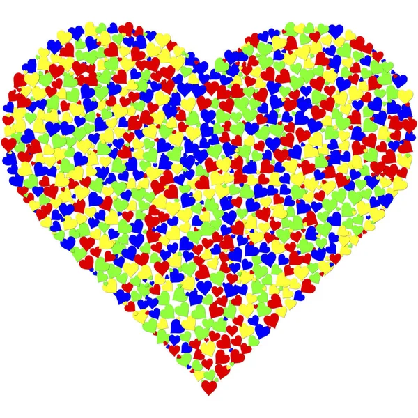 Bir kalp clorful kalpler binlerce yapılan bir kolaj