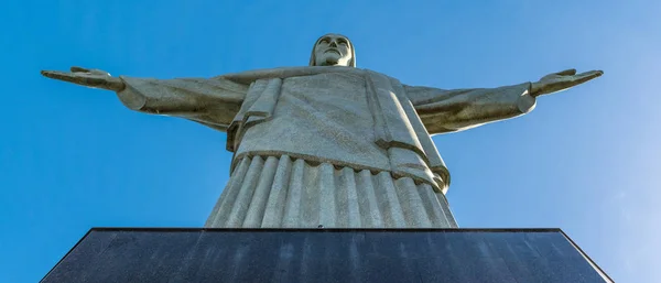 A Megváltó Krisztus szobra Rio de Janeiro, Brazília — Stock Fotó