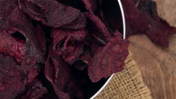 Portion Rotating Beetroot Chips Seamless Loopable Footage — Stock Video