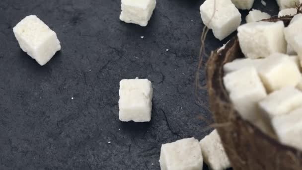 Кокосові Кубики Безшовні Петльові Кадри — стокове відео