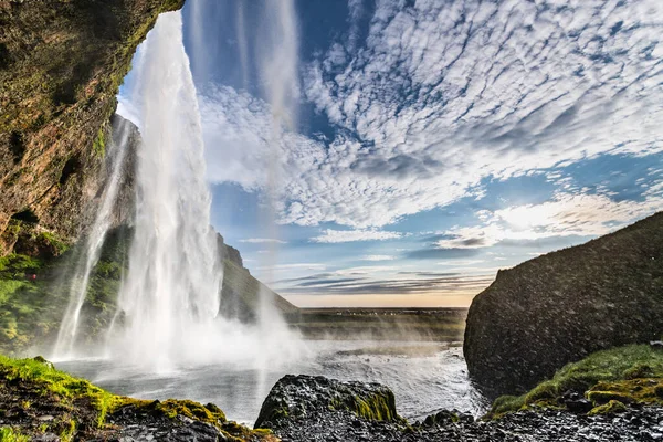 Водопад Сельджаландсфосс Южной Части Исландии — стоковое фото