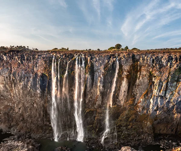 Great Victoria Falls View Zimbabwe Side Dry Season — Stock Photo, Image