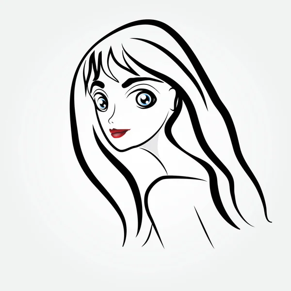 Logo Beautiful Fashion Woman Silhouette Image Vector — Stock Vector