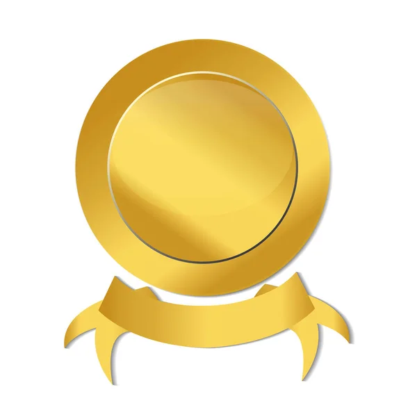 ゴールド リボン周年記念アイコン ベクター デザイン — ストックベクタ