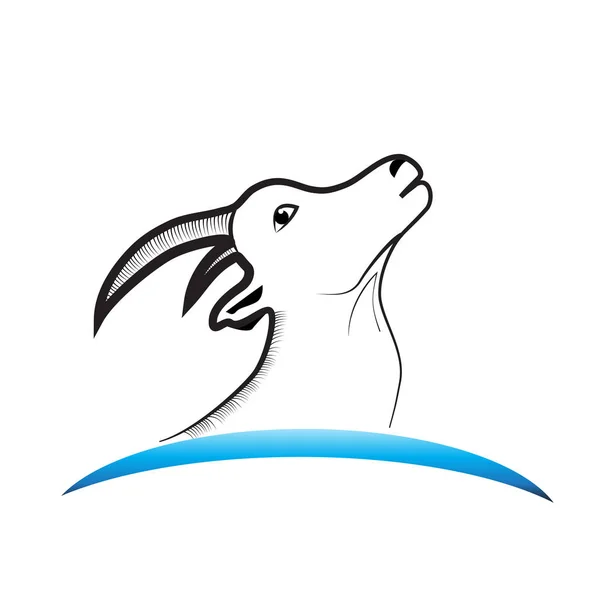Logo Koza Zwierzecy Ikonę Karty — Wektor stockowy