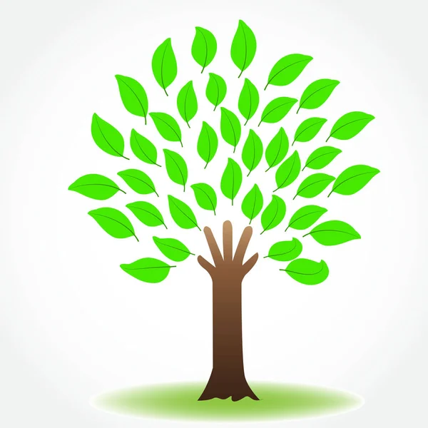 Logo Drzewa Ręką Natury Zdrowia Ikona Wektorowa — Wektor stockowy