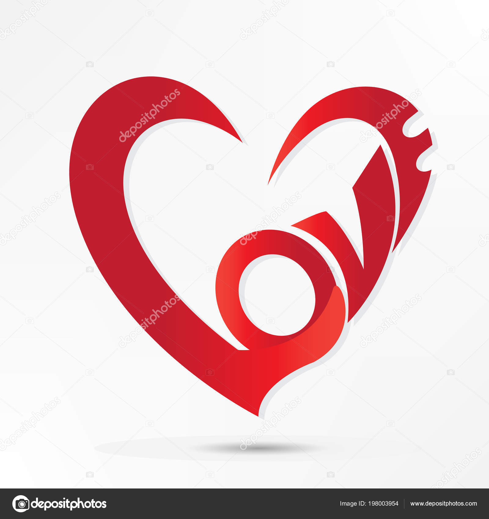 Valentines Love Word Heart Shape Logo Vector — Stock ...