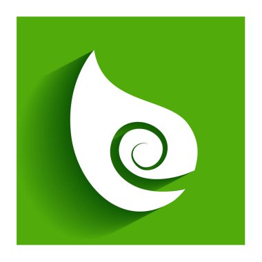 Logo girdap doğa yaprak simgesi düz vektör görüntü şablon