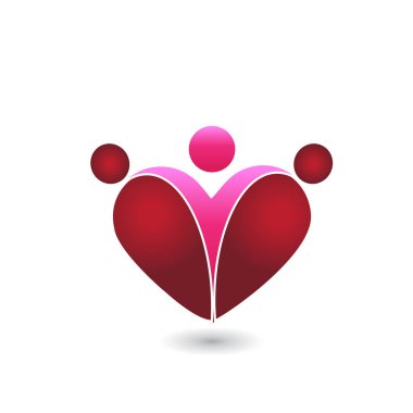 Logo aile sevgisi simge vektör görüntü hugs