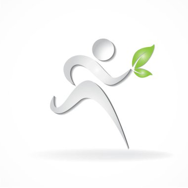 Logo sağlıklı, spor egzersiz insanlar simge vektör görüntü şablon