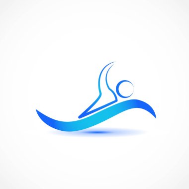 Logo yüzmek spor simge vektör çizim