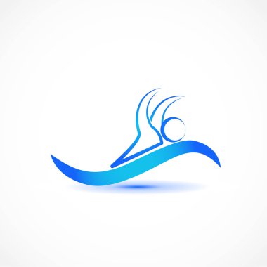 Logo yüzmek spor simge vektör çizim