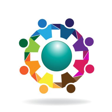 Logo çalışması birlik iş adamları görüntü vektör