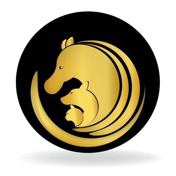 Logo Horse Dog Cat Card Vector — Stock Vector