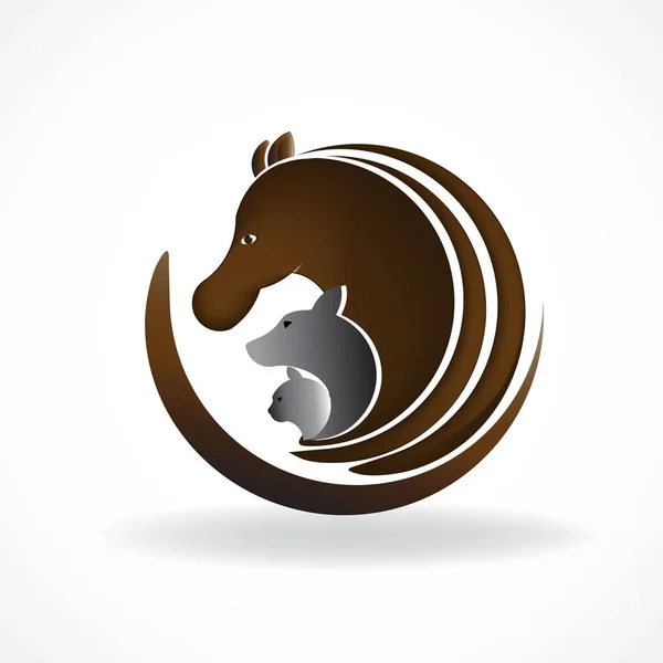 Logo Caballo Perro Gato Vector Tarjeta Identificación Veterinaria — Vector de stock