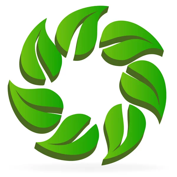 Logo Zdravá Příroda Skupina Leafs Obrázek — Stockový vektor