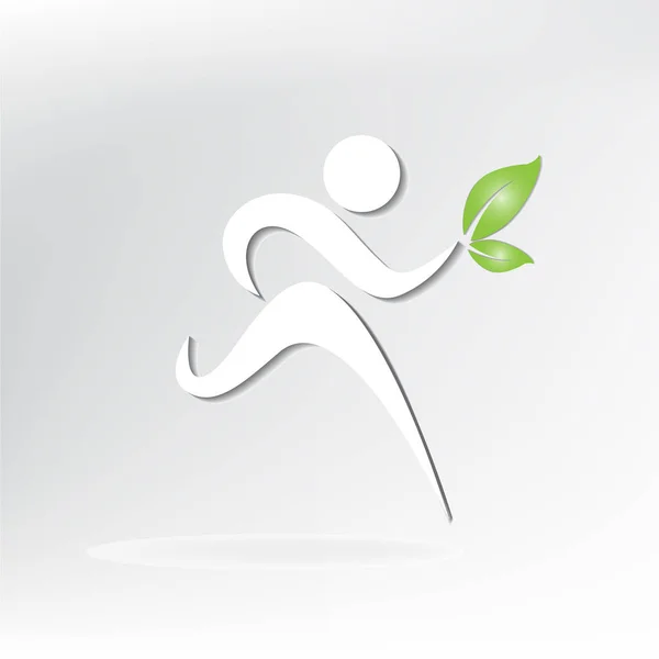 Logo Sano Sport Esercizio Persone Icona Modello Immagine Vettoriale — Vettoriale Stock