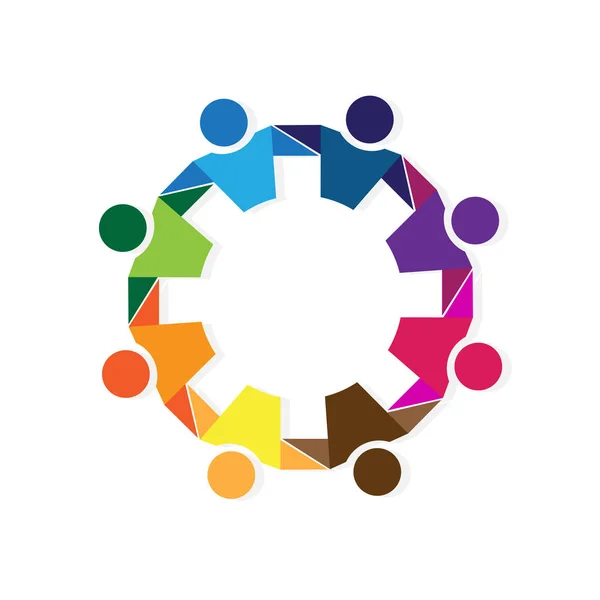 Wektor Logo Pracy Zespołowej Jedność Ludzi Biznesu Obrazu — Wektor stockowy
