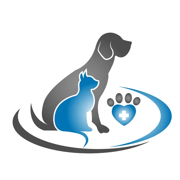 Logo Köpek Kedi Ayak Izi Vektör Görüntü — Stok Vektör