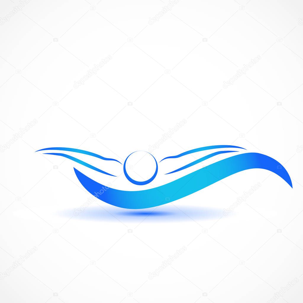 Logo swim sport icon vector illustration