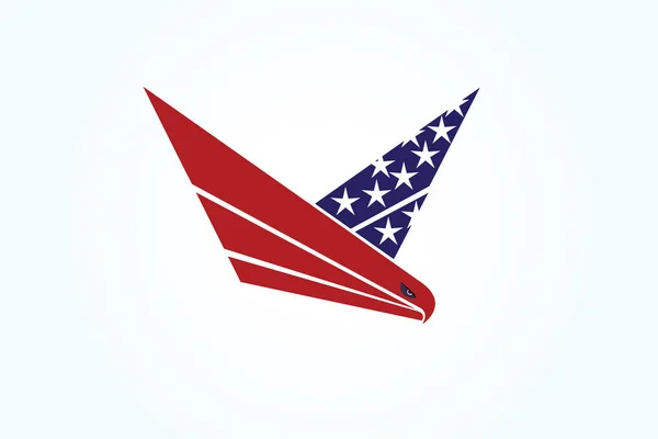 American Eagle Flaga Usa Logo Wektor Obraz Szablonu — Wektor stockowy