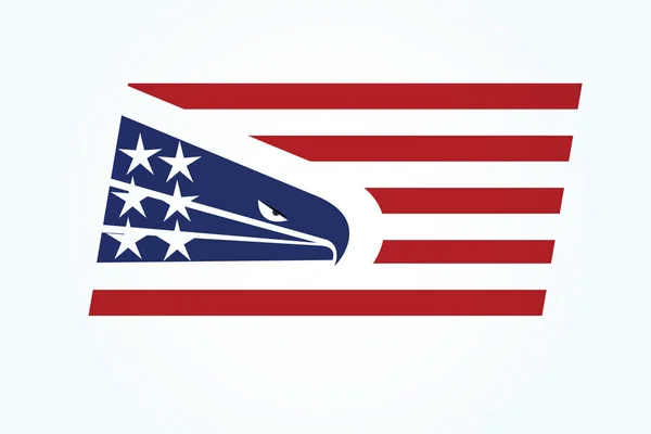 Modèle Image Vectorielle Logo Aigle Américain Drapeau Usa — Image vectorielle