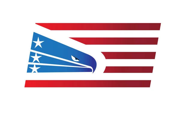 American Eagle Vlag Usa Logo Vector Afbeelding Sjabloon — Stockvector