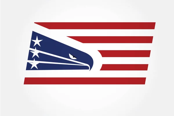 American Eagle Flag Usa Logo Vector Image Template — Stock Vector