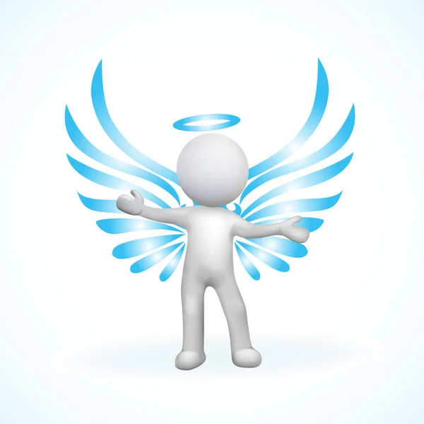 Angel Homem Asas Ouro Logotipo Vetor Imagem Modelo — Vetor de Stock