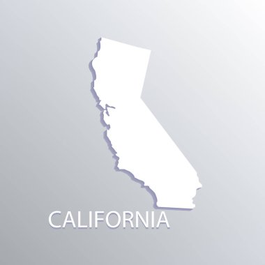 California eyalet düz harita logo vektör görüntü şablon
