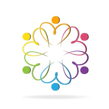 Logo çalışması seviyorum insanlar simgesi görüntü şablon