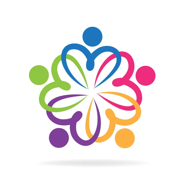 Logotyp Lagarbete Välgörenhet Älskar Ikonen Personer — Stock vektor