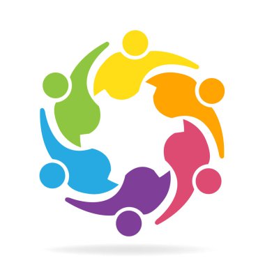 Logo çalışması iş adamları bir kucaklama dostluk içinde