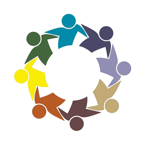 Логотип Командна Робота Бізнес Обіймає Людей Значок Векторні Ілюстрації — стоковий вектор