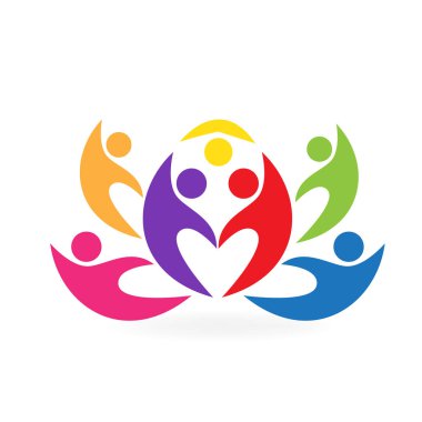 Logo lotus çiçek çalışması insanlar simge vektör görüntü