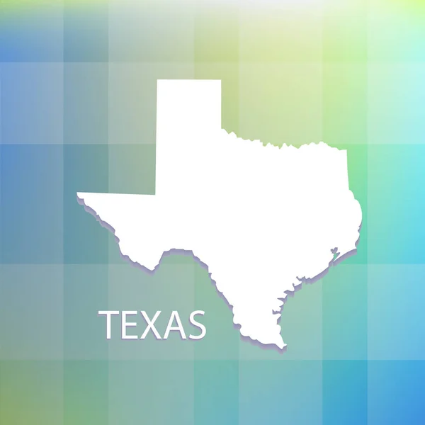 Stát Texas Plochá Mapa Modrém Pozadí Vektorové Ikony — Stockový vektor
