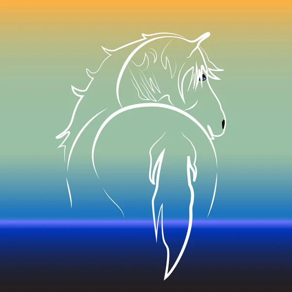 Άλογο Στο Νερό Λογότυπο Εικονίδιο Φόντο Διανυσματική Εικόνα — Διανυσματικό Αρχείο