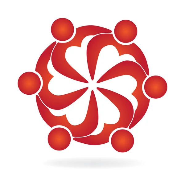Logo Sadaka Gönüllü Ekip Çalışması Insanlar Vektör — Stok Vektör