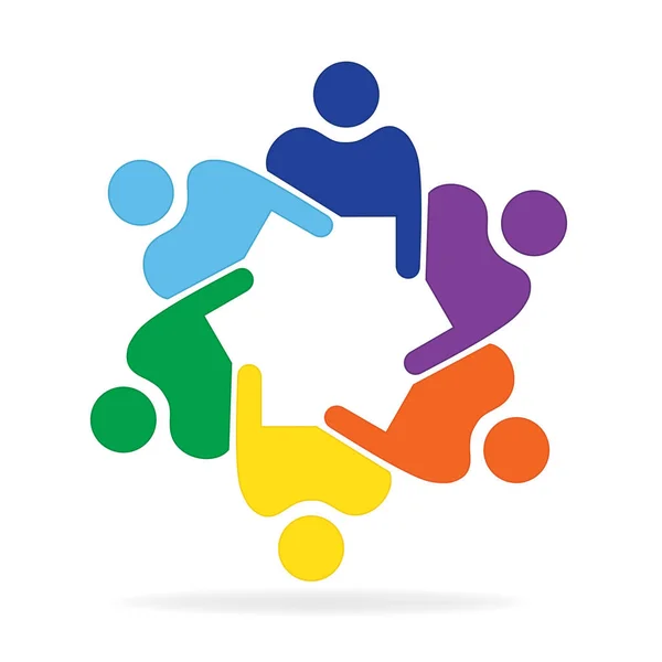 Teamarbeit Freundschaft Menschen Logo Vektor Illustration — Stockvektor