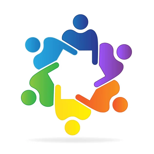 Teamwork Friendship People Logo Vector Illustration — Stock Vector