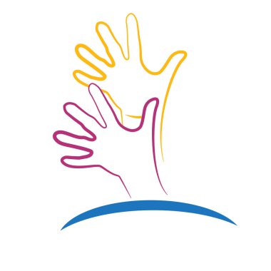 Logo çalışması insanlar simge vektör görüntü şablon eller.